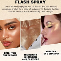 Diamond Highlighter Glitter Spray High Gloss Fairy Powder Shimmer Sparkle Powder Makeup for Face Body Highlight Face Body Makeup