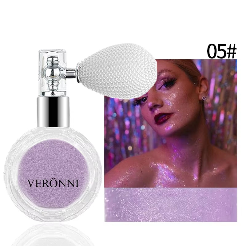 Diamond Highlighter Glitter Spray High Gloss Fairy Powder Shimmer Sparkle Powder Makeup for Face Body Highlight Face Body Makeup