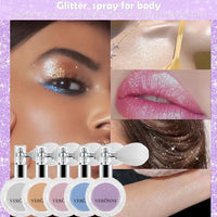 Diamond Highlighter Glitter Spray High Gloss Fairy Powder Shimmer Sparkle Powder Makeup for Face Body Highlight Face Body Makeup